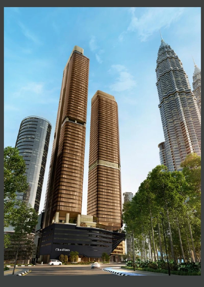 Artist impression of the CloutHaus tower opposite KLCC