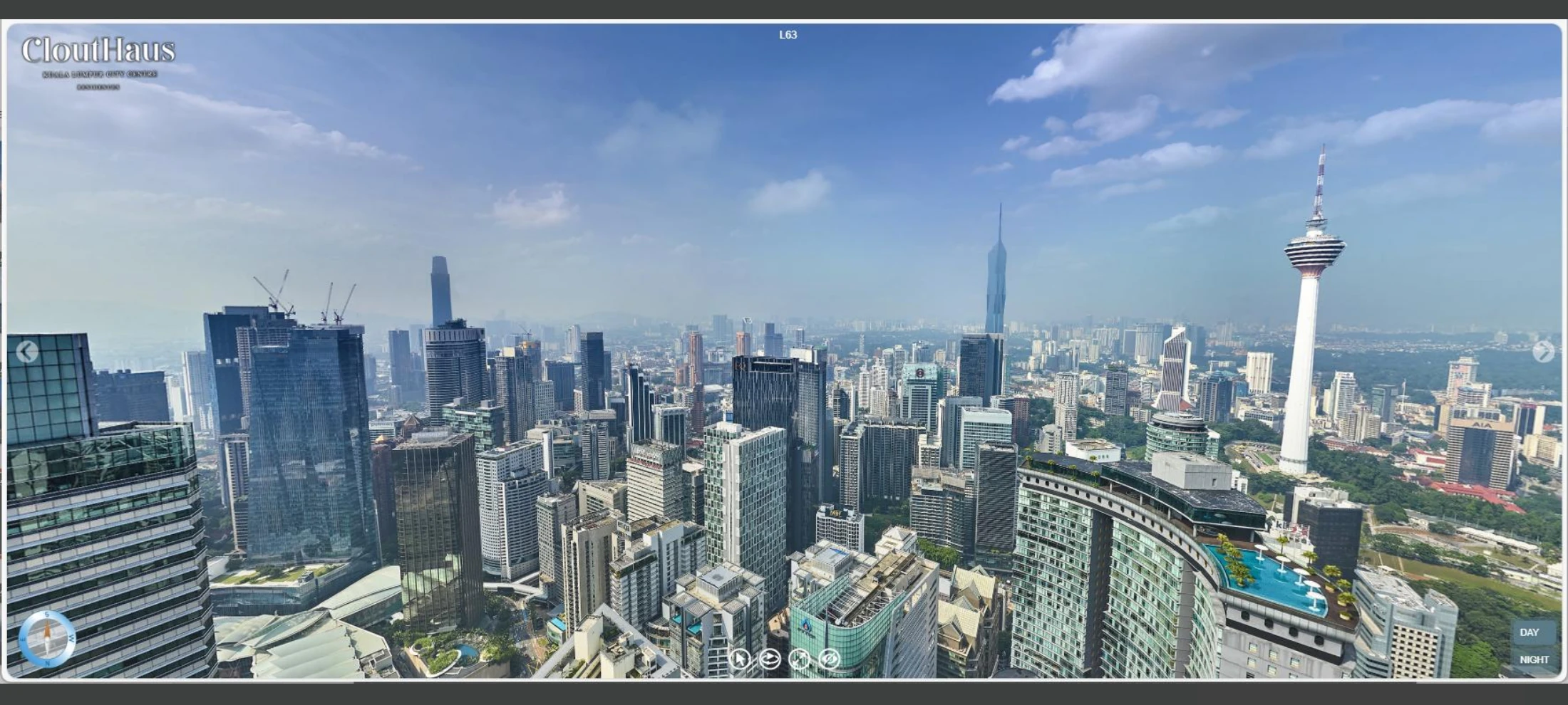 Representative Level 63 view towards TRX, Merdeka 118 and KL Tower