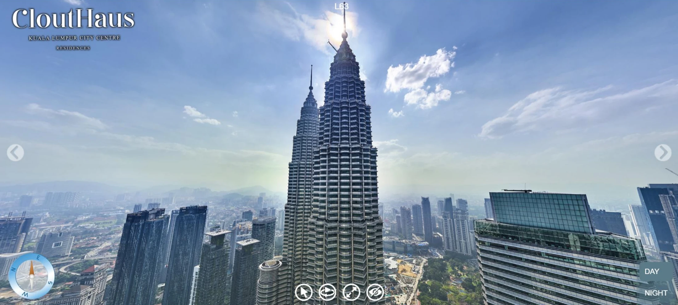 Representative Level 63 view towards KLCC